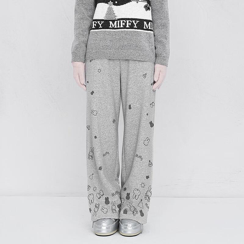 LeTing Miffy Collaboration Lined Graphic Print Casual Pants M