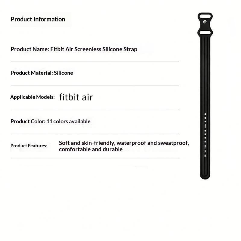 Scratch-resistant Wear-resistant Silicone Sport Strap Fit for Fitbit Air Adjustable Wristband for Gym Hiking Cycling