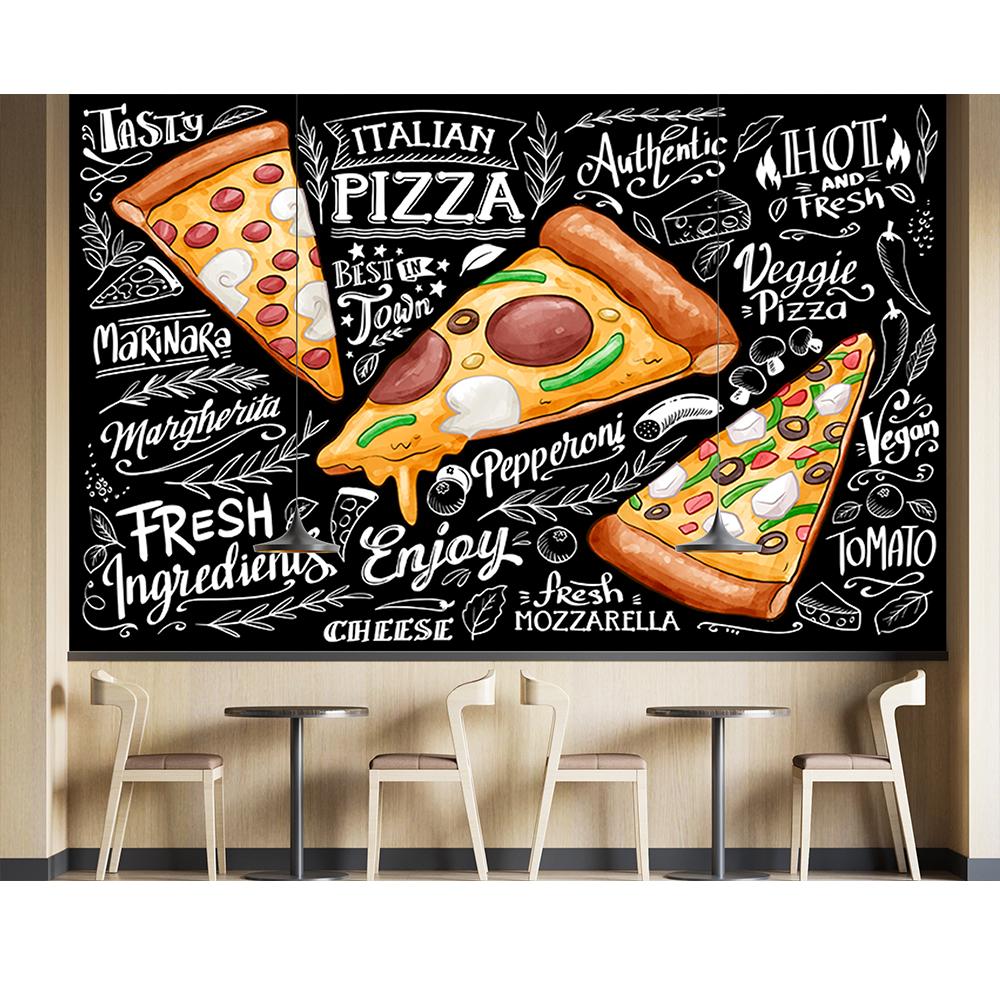 Fast Food 3d Pizza Wallpaper Vegetable Tomato 3d Mural Removable Restaurant Pizza Shop Snack Shop Wallpaper