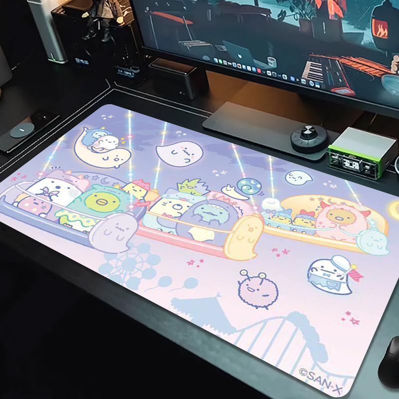 Sumikko Anime Color Mouse Pad Large Gaming Table Cushion Non-slip Laptop Tablet Big Mousepad XXL Mat Mini PC Playmat With Lock Edge