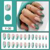 Y1 Fake Nail Sticker Wearing Nail Finished Nail Piece Removable Blush Nail Girl Cat Eye Gradual Change Nail Patch
