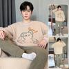 Pijama de Diseño Lindo de Moda para Hombre Otoño Invierno Forro Polar Coral Espesado Cálido Suave Masculino Polar Térmico Conjunto Ropa de Casa Juvenil