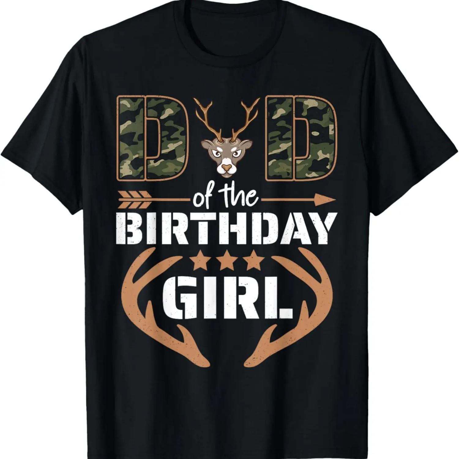 

Dad Of The Birthday Girl Hunter Dad Girl Camouflage Vintage T-Shirt XXXXXL