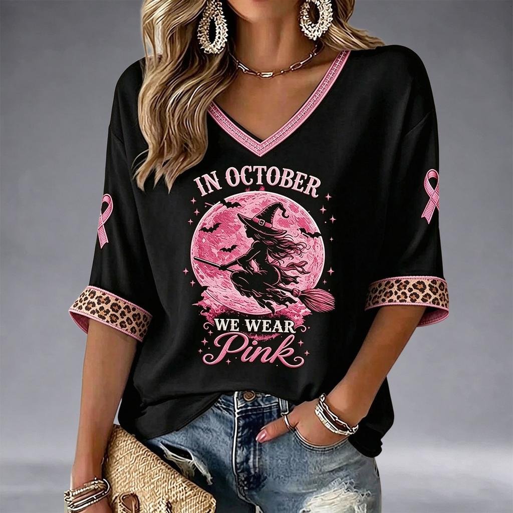 Women's Casual Crewneck Short Sleeve Breast Graphic T-Shirt for Everyday Wear