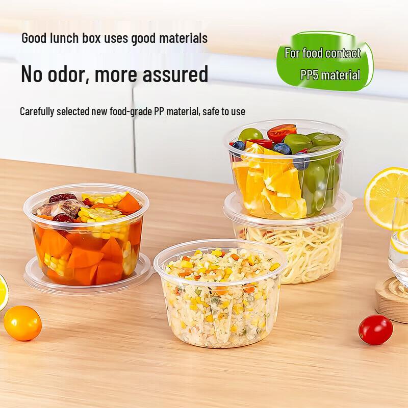 temeiju Disposable Microwavable Food Bowls with Lids, 30 Sets