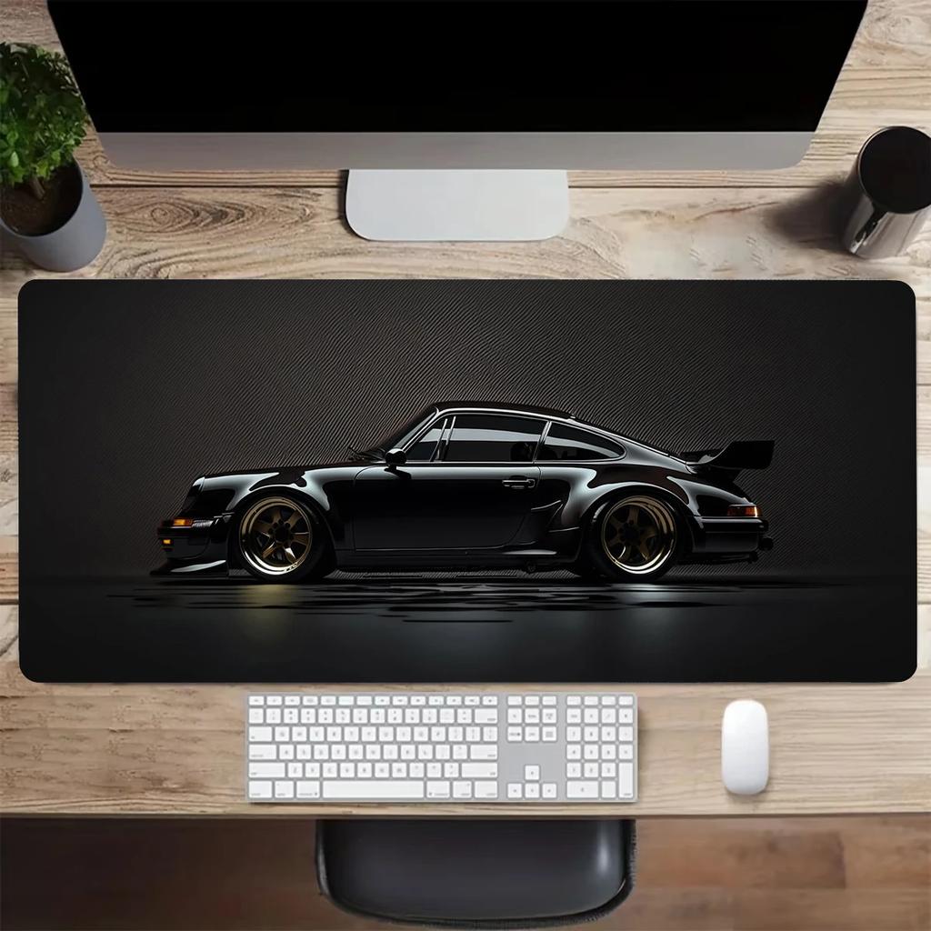 Large White Sports Car Design Mouse Pad Gaming Anti-Slip Rubber Base Extended Desk Mat for Gamer Office Use Computer Accessories