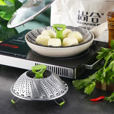 9/10/11 Inches Stainless Steel Folding Steamer Basket Vegetable Food Fruit Expandable Steaming Rack Kitchen Cooking Utensils
