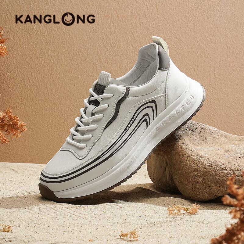 Kanglong Men s Spliced Round-Toe Comfort Sports Shoes 38