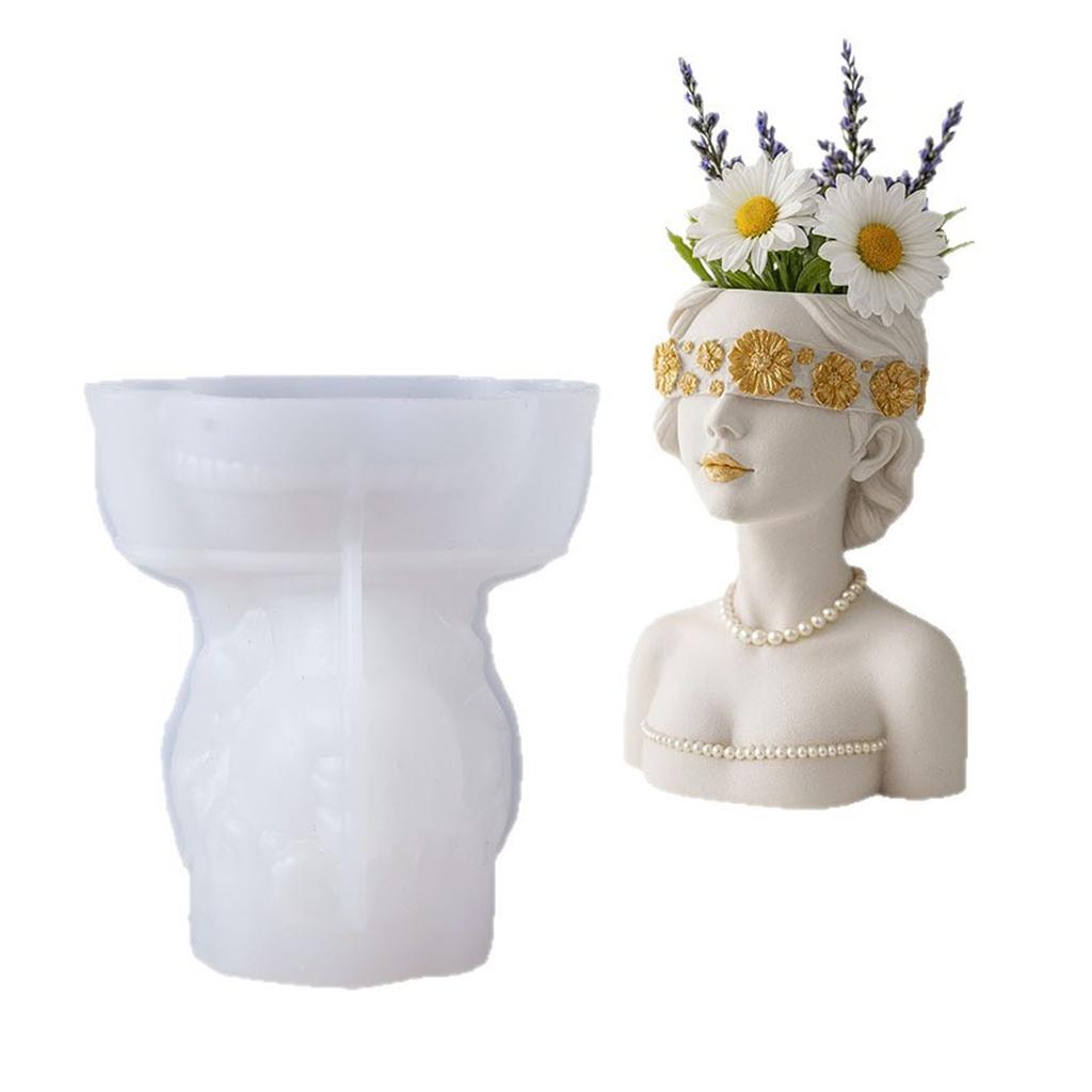 Silicone Mold For Creating Unique Masked Lady Shaped Planter Jewelry Holders And Decorative Concrete Resin Projects