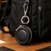 Wear Resistant Jewelry Pouch Portable Box Keychain, PU Leather Travel Organizer Case, Soft Small Case for Rings Velvet Lining Secure Zipper