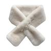 Korean Pearl Plush Imitation Rex Rabbit Fur Scarf - Thickened Cross Design for Autumn and Winter