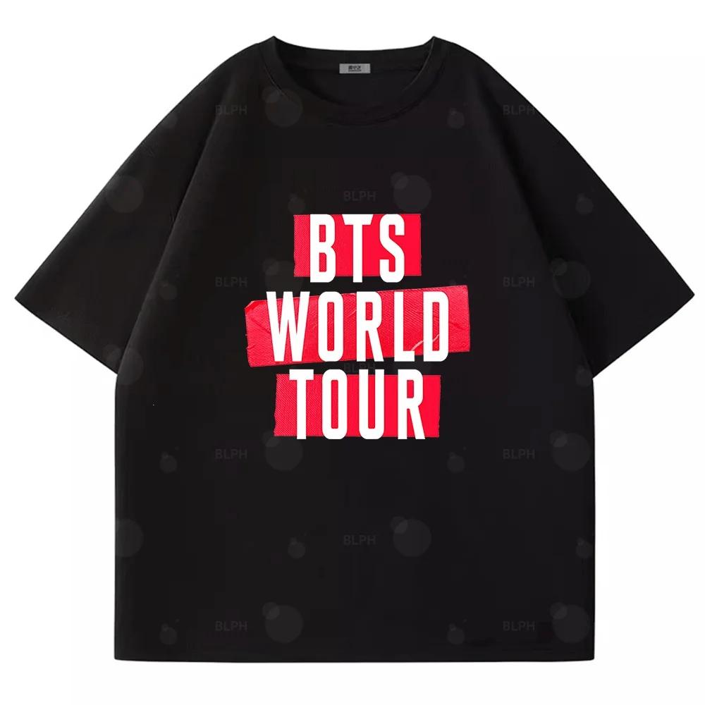 Y2K Kpop BTS BT21 Bedrucktes Familien-Passform-T-Shirt Lässiges Kurzarm-Paar-Oberteil Sommer Weich Atmungsaktiv Mode Tägliches T-Shirt