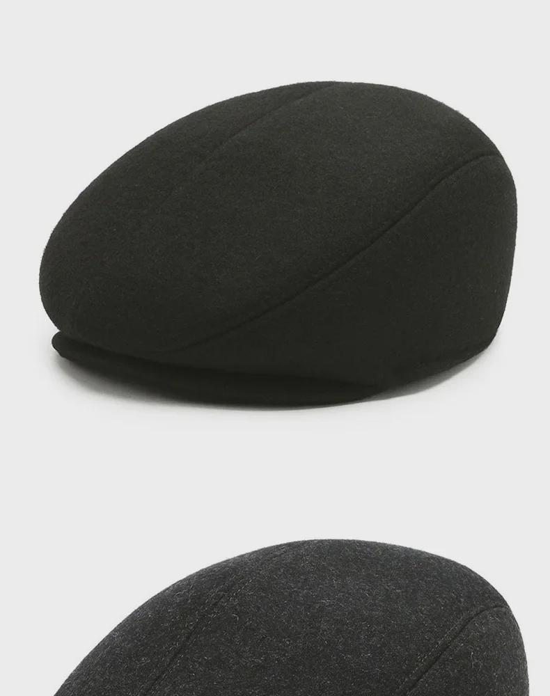 Men's Thickened Duckbill Cap - Autumn/Winter Cotton Hat for Middle-Aged and Elderly