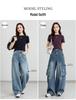 Xin Ge Burgundy Slimming Short-Sleeve High-Waist Women's T-shirt