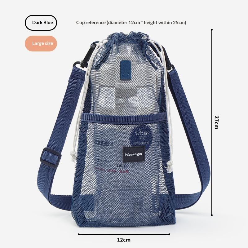 1Pcs Adjustable Strap Mesh Water Bottle Bag With Anti-Drop Design – Portable Cup Holder For Kids & Adults Outdoor Adventures
