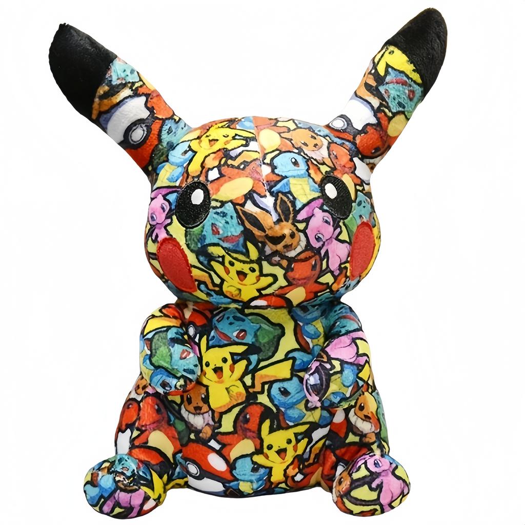 Pokemon Dark Lightning Graffiti Pikachu Pichu Cute Cartoon Anime Figure Stuffed Plush Dolls Pendant Toys Girl Kids Xmas Gifts