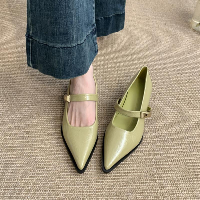 Fashion Shoes Woman Flats Shallow Mouth Pointed Toe Dress Comfortable On Heels New Summer Spring Mary Janes Shoes Woman 2025 Pointed Toe