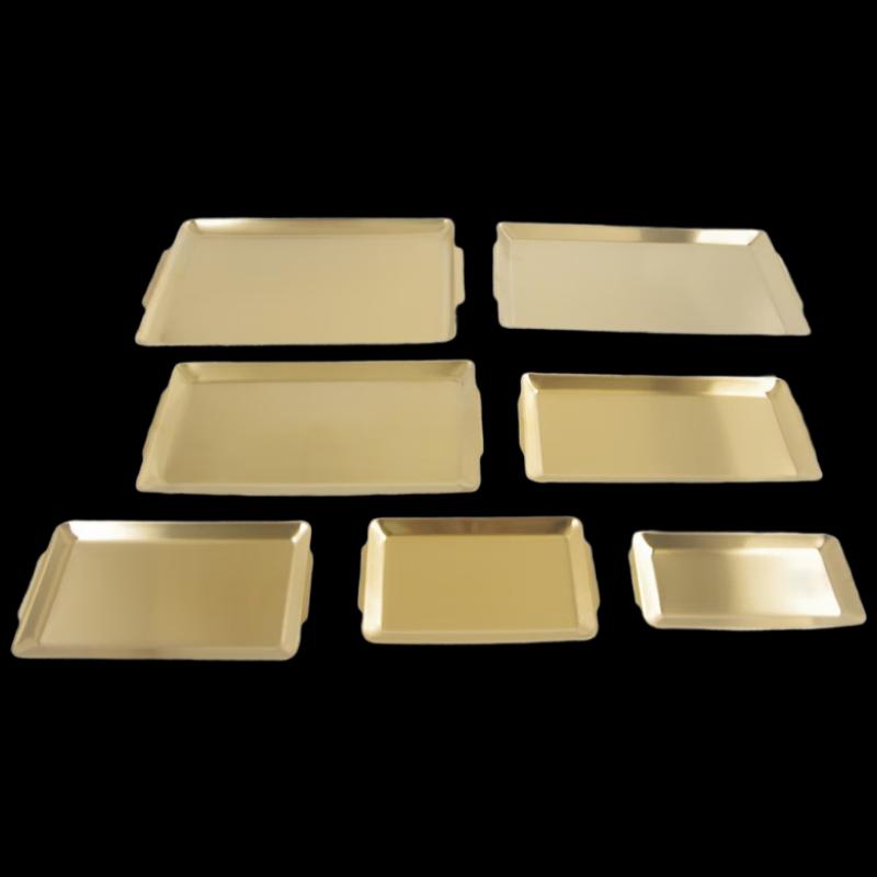 Квадратные сервировочные подносы Rongguang Gold из нержавеющей стали (Набор из 2)
