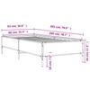 Bed Frame Smoked Oak 90 x 200 cm Wood Based Material and Metal