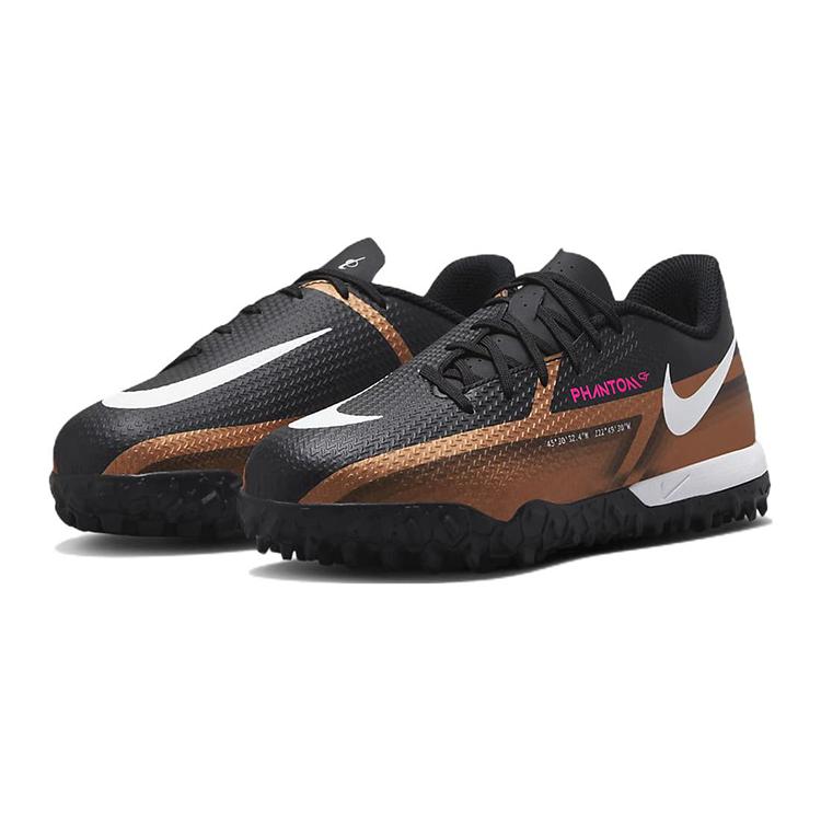 Nike Phantom GT Jr. Academy TF Scarpe da Calcio per Bambini Low top Prato Nero Oro Bambini DR6062-810