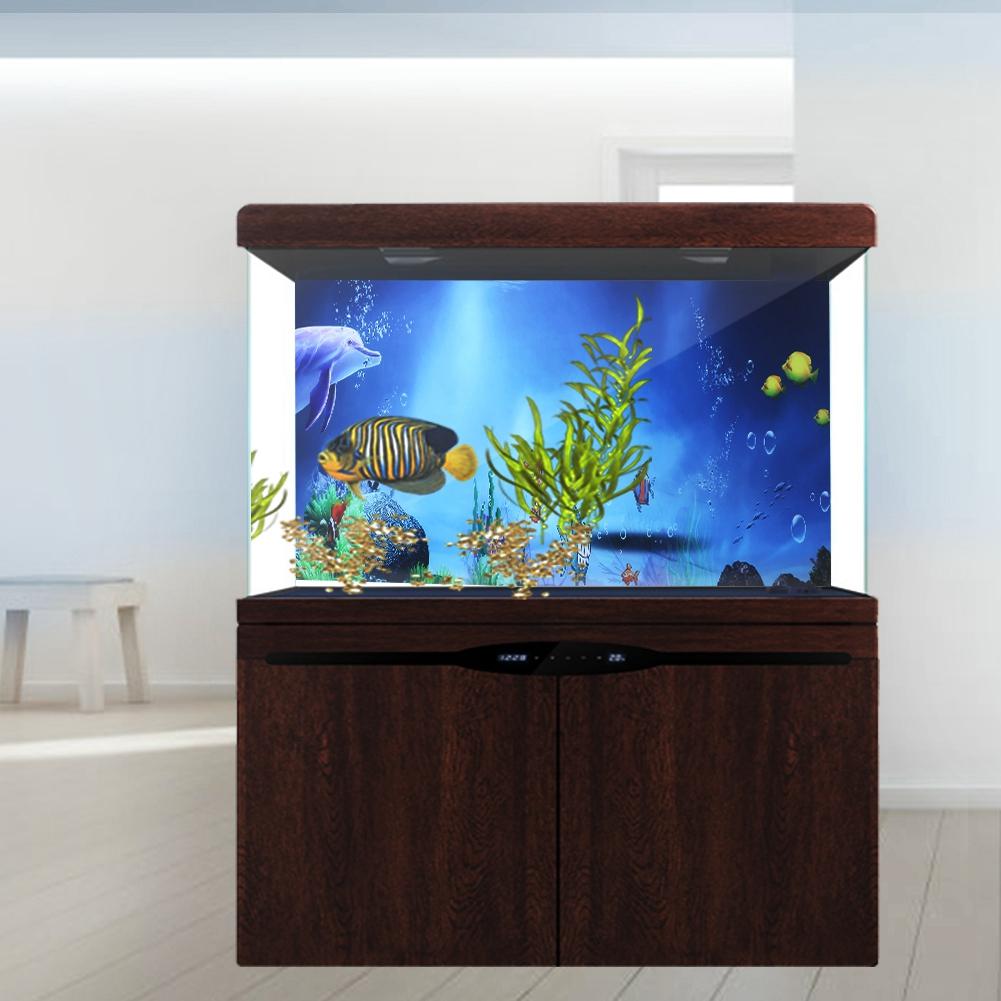 Waterproof Aquarium Background Wall Sticker Pvc Self Adhesive Fish Tank Picture Decoration(61*30cm )