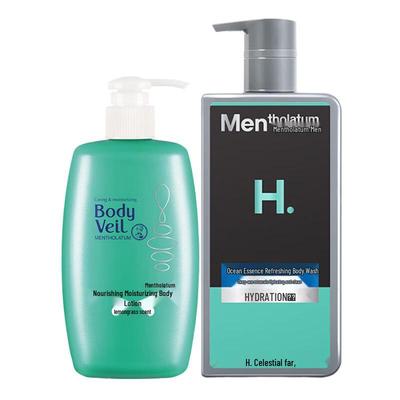 Mentholatum Deep Moisturizing Body Lotion & Men's Shower Gel Set
