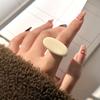 Retro Exaggerated Geometric Oval Solid Color Resin Wide Face Ring for Men Women Fashion Party Charm Finger Jewelry Accessories