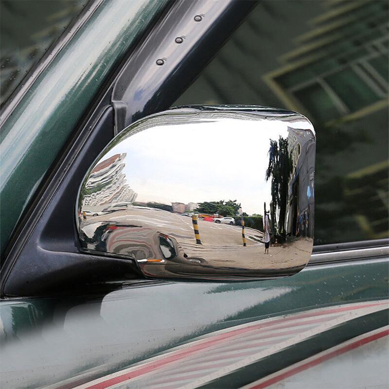 ABS Chrome Rearview Mirror Cover Trim 2pcs For Toyota Land Cruiser 100 LC100 1998-2007 Door Mirror Cover Overlay Panel Frame