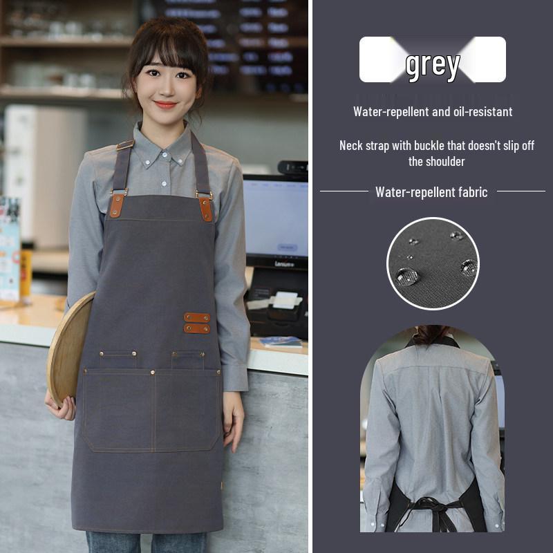 2026 Waterproof Canvas Apron with Logo for Men and Women In Catering and Restaurants