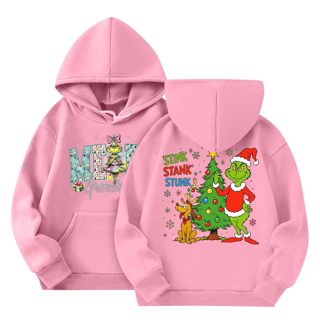 Child Fashion Lightweight Long Sleeve Pullover With Pockets  Print Hoodie
