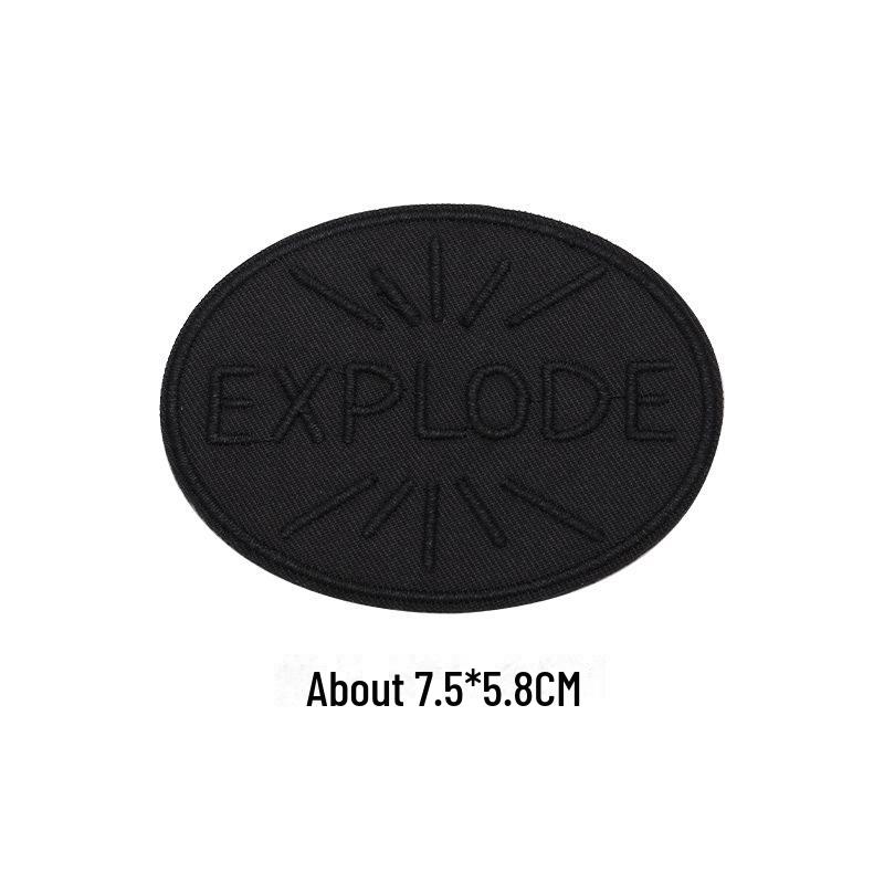 Black Self-Adhesive Embroidery Patch for DIY Clothes Repair and Decoration