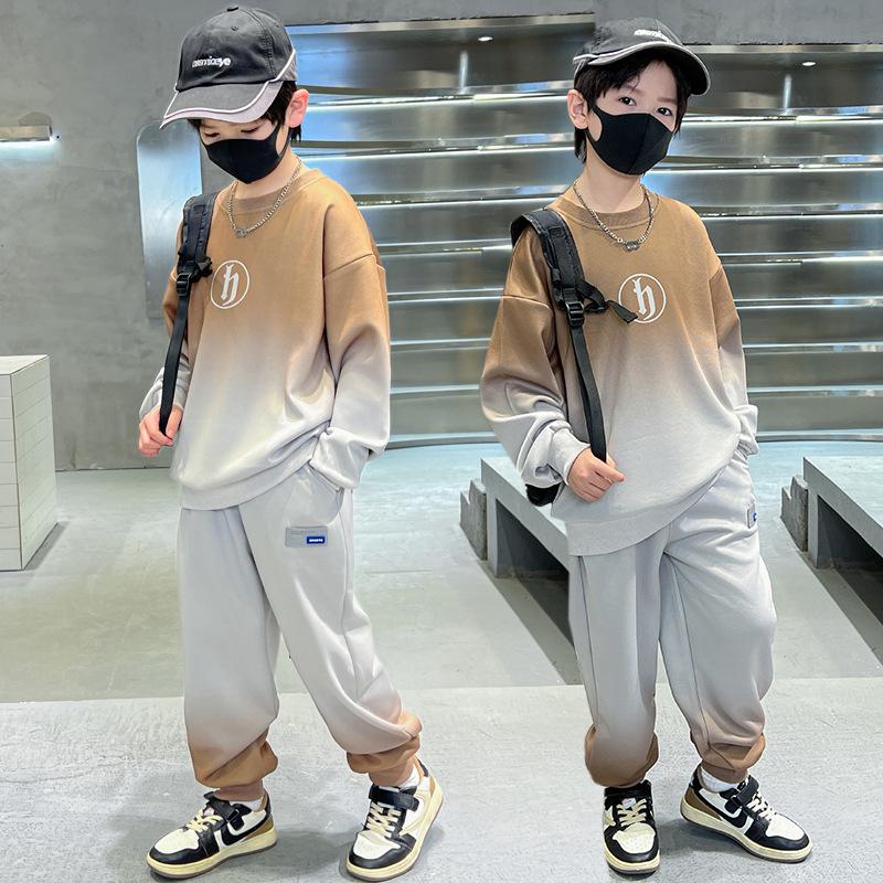 Boys' 2025 Long Sleeve Autumn Sports Sweatshirt Two-Piece Set