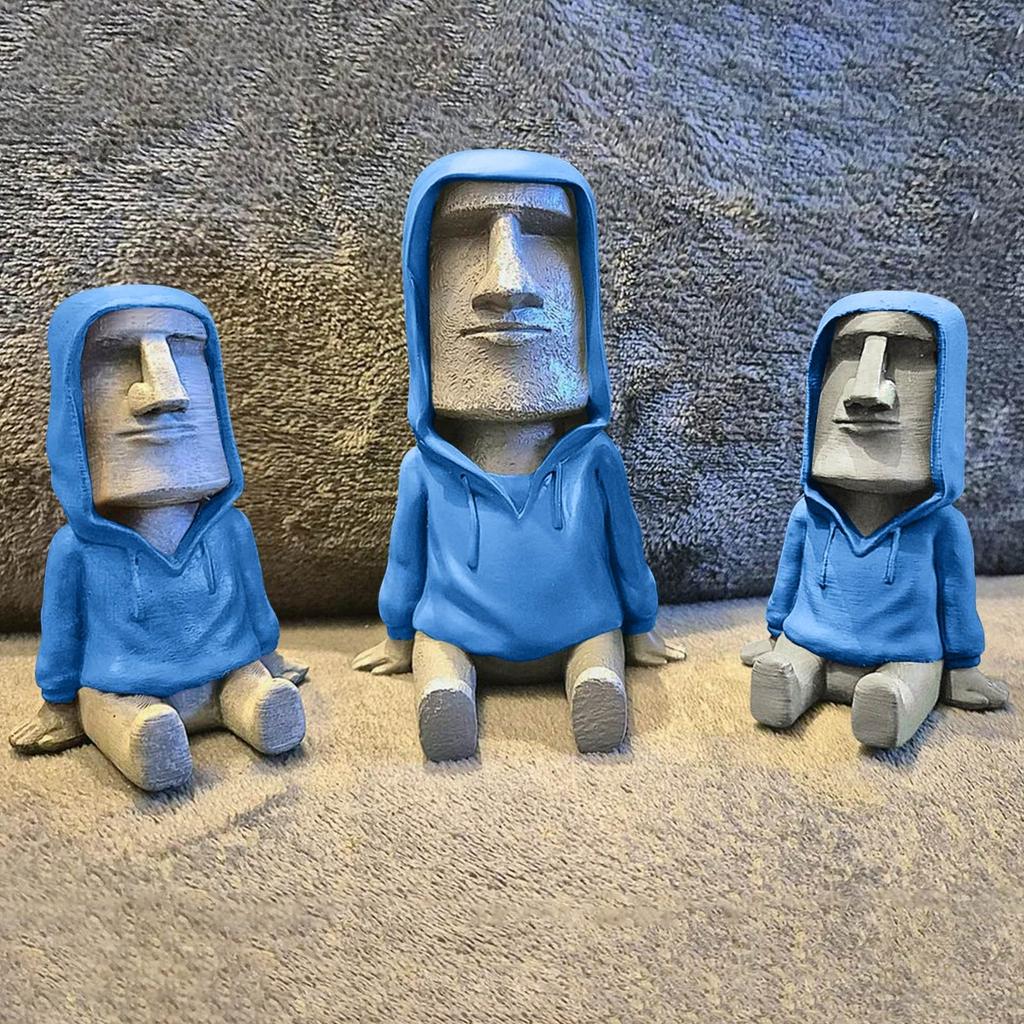 Unique Statue with Red Hoodie Decor, Perfect for Office, Garden, or Desk Ornament