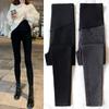 Plus-Size Jeans-Style Umstandshose mit Fleece-Futter: Warme, eng anliegende Basisschicht für Frühling/Sommer