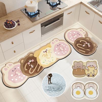 Cartoon Anti-Slip Kitchen Floor Mat Entrance Doormat Washable Door Rugs Hotel Living Room Carpet Bathroom Home Decoration Mats