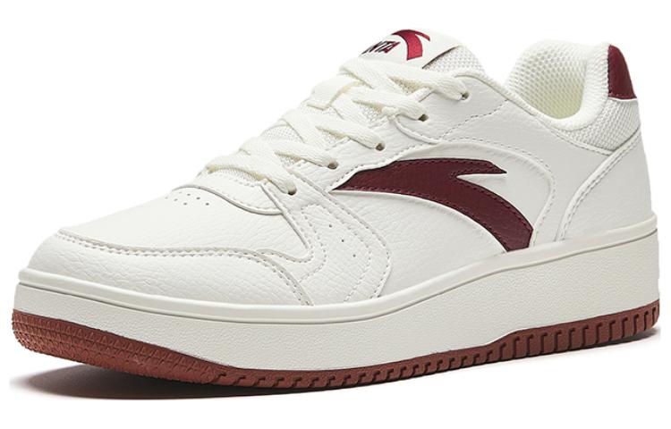 Women's Sneakers Anta First Year Slip Resistant Height Increasing Low top Skateboard Shoes Women's White Red