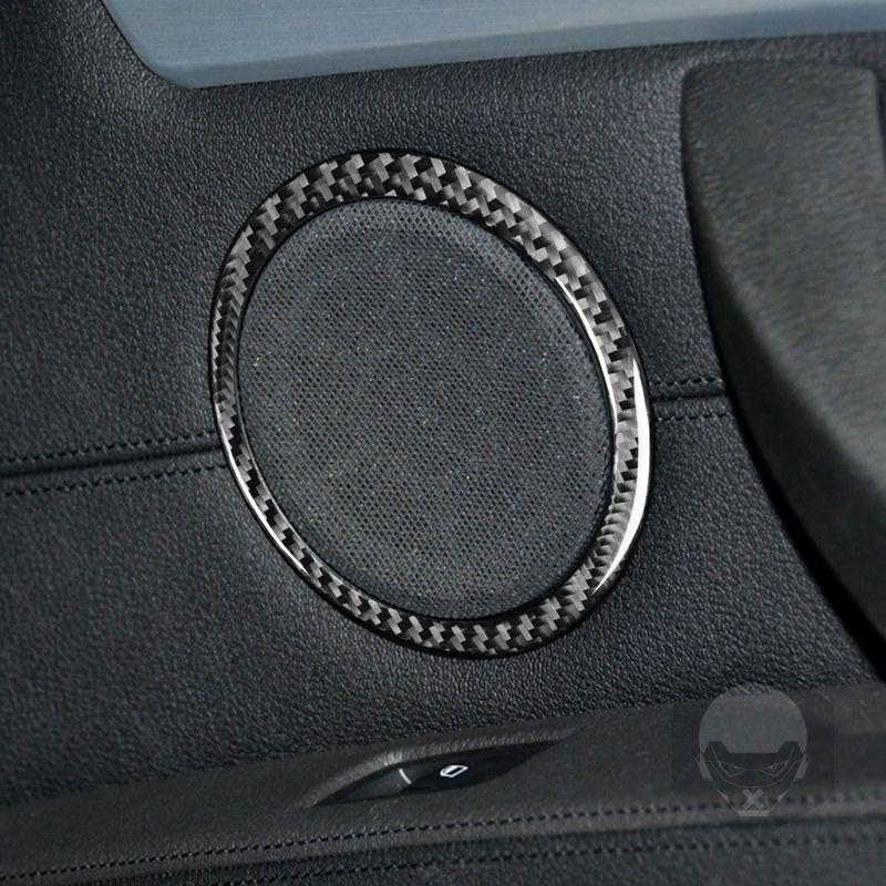 Real Carbon Fiber Car Accessories Door Speaker Ring Cover Soft Sticker For BMW Z4 E89 2009 2010 2011 2012 2013 2014 2015 2016