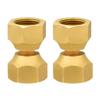 2 Peças Práticas Robustas Latão Fêmea Flanges Duplas Giratórias Adaptador para Linhas de Combustível Óleo Gás com Juntas de Borracha