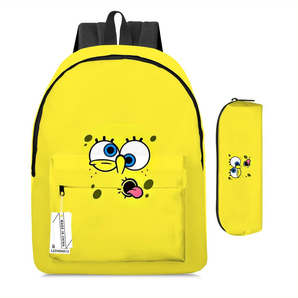 Spongebob Squarepants Children'S School Bag Male And Female Students Backpack Kindergarten Cute Cartoon Backpack Pencil Bag