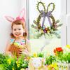 Easter Wreaths For Front Door Artificial Greenery Bow Bunny Easter Decorations Spring Door Wreath Colorful Egg Indoor Outdoor
