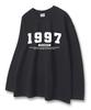 UNION GARMENTS 1997 Number Logo Loose Fit Long Sleeve T-Shirt Dark Gray [Basic Or Ribbed]