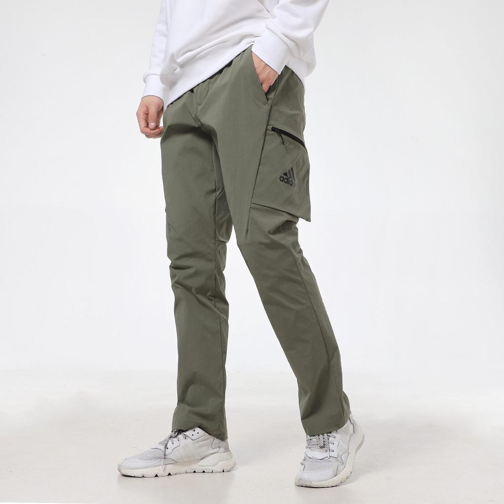 Adidas Knitted Sweatpants Men's Olive Moderate Straight Fit Pants GN7358
