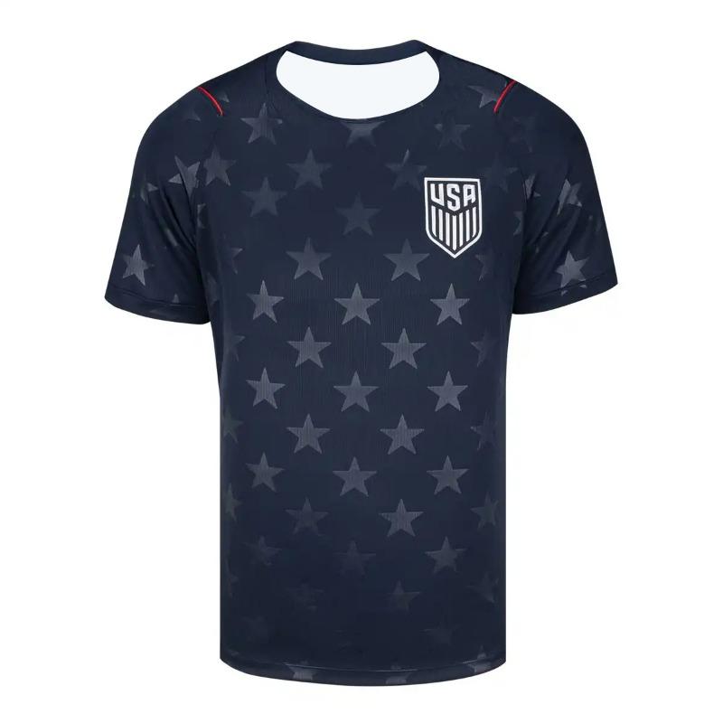 USA Navy Blue Star Print 2026 Away Fan Edition Soccer Jersey Breathable Quick Dry Adult Soccer Shirts for Men L