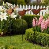 Decorative Ground Stakes 3PCS Rusty Metal Bird Stake, Cute Birds Sculpture, Animals Easy Insert Garden Stake for Outdoor Yard Decor, Gifts Friends and