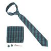 6 Piece Mens Tie Set Classic Striped Tie with Handkerchief 2 Cufflinks Tie Clip Gift Box Tie Set