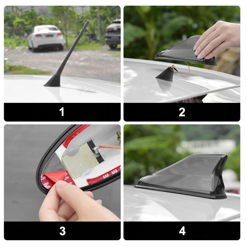 Car Shark Fin Antenna Carbon Color Auto Radio Signal Aerials Roof Antennas AM/FM Signal Aerials Waterproof Car roof antenna