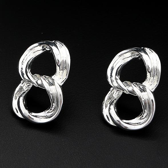 

Серьги-пусеты из сплава с 8-образной намоткой, простые, с индивидуальностью и высококлассные женские серьги