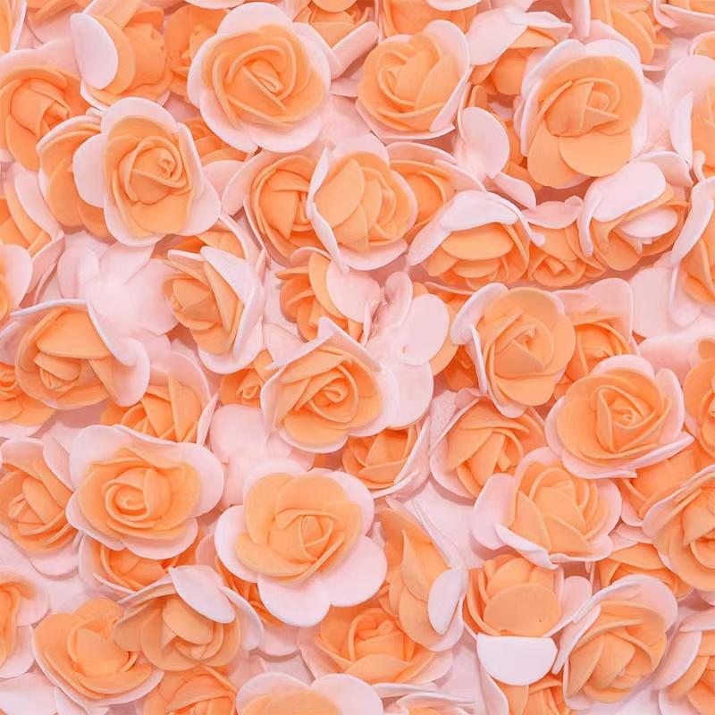 50~500Pcs 3.5cm PE Foam Rose Head Artificial Flower For Wedding Birthday Party Home Decor DIY Bear Rose Valentines Day Gifts