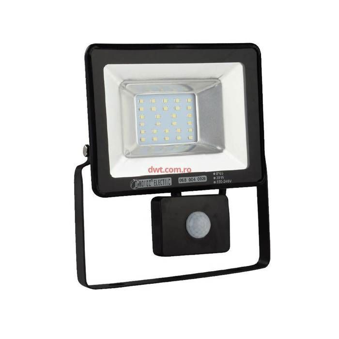 Projecteur à LED extra plat avec détecteur 20W IP65 6400K Dim. 208x182x62mm
