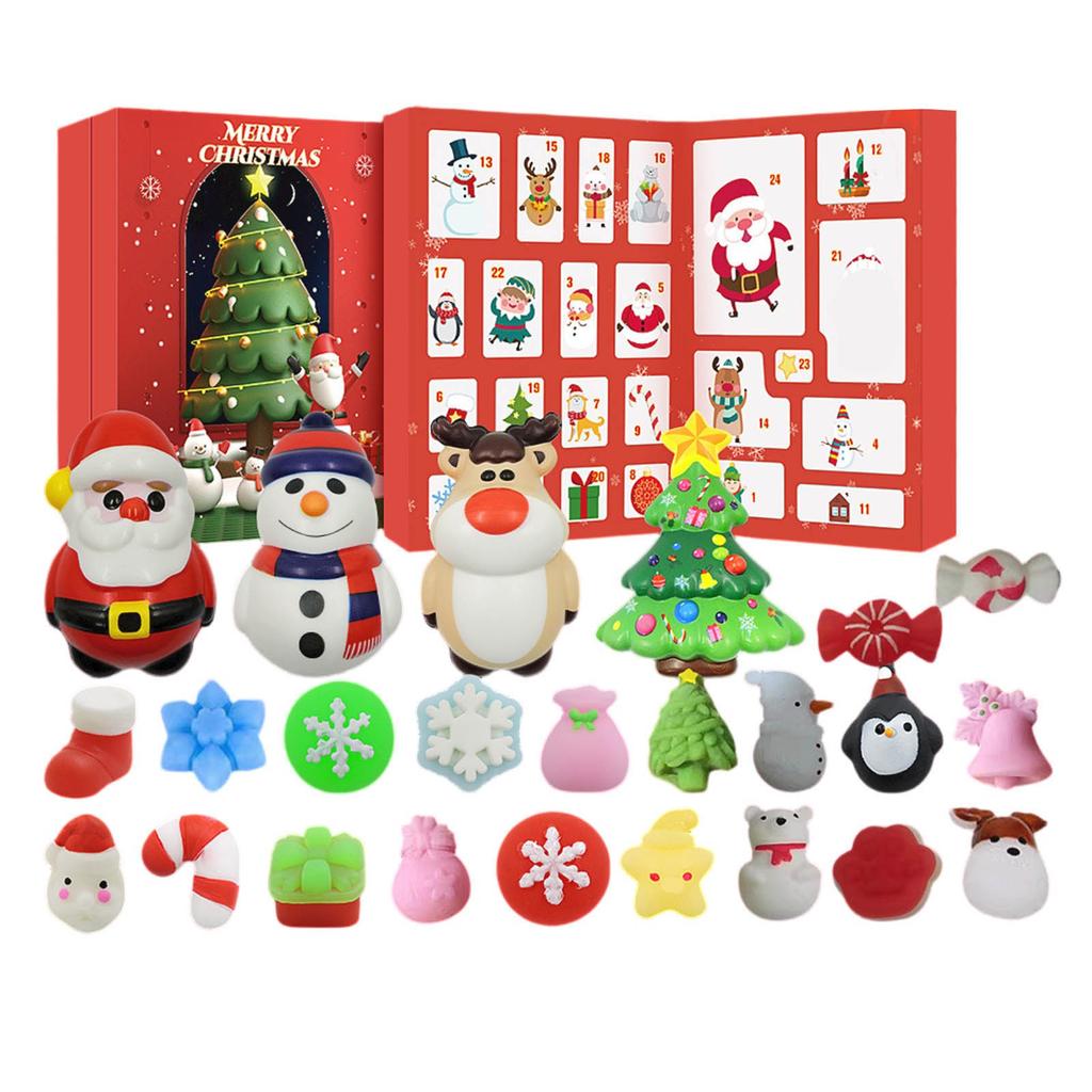 24-Piece Christmas 3D Countdown Plush Toy Sculpting Fun Calendar Toy Set (24 Toys)
